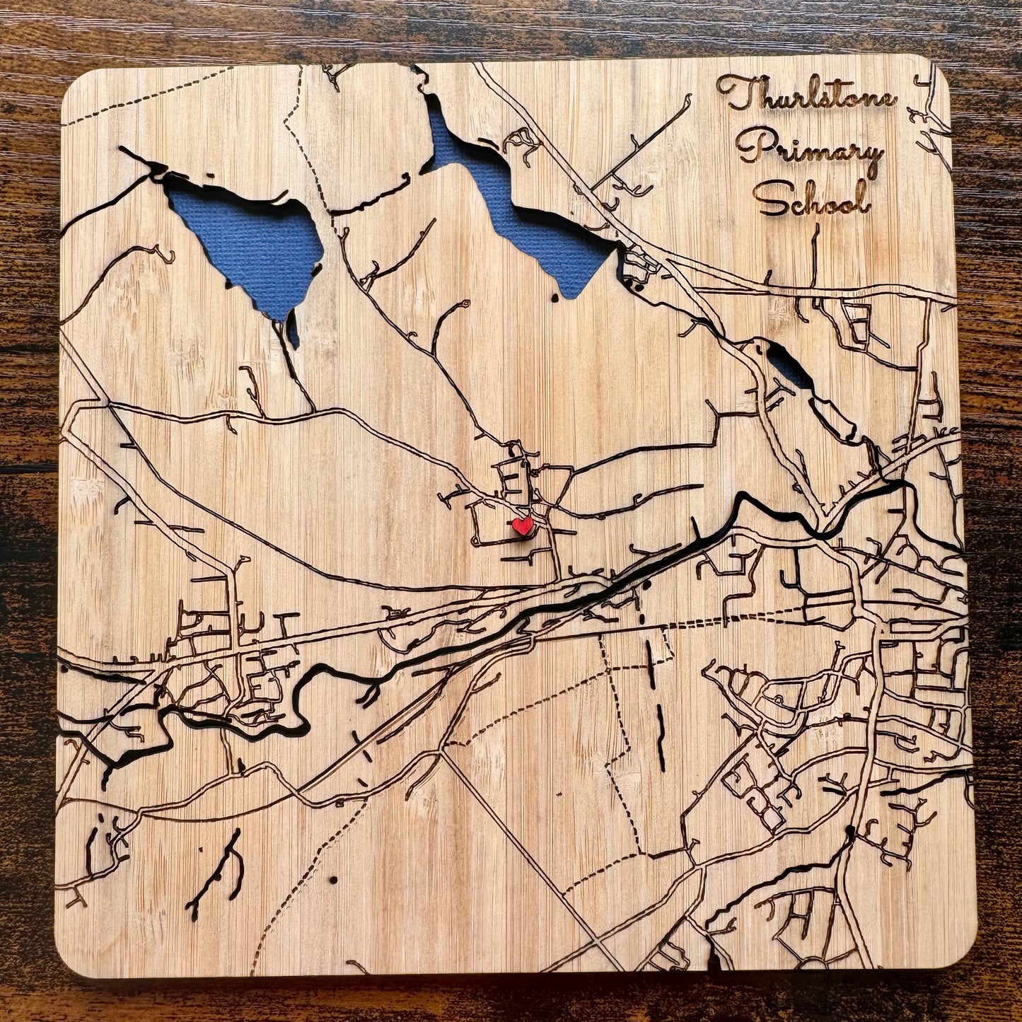 Handcrafted Personalised Wooden Topographic Map