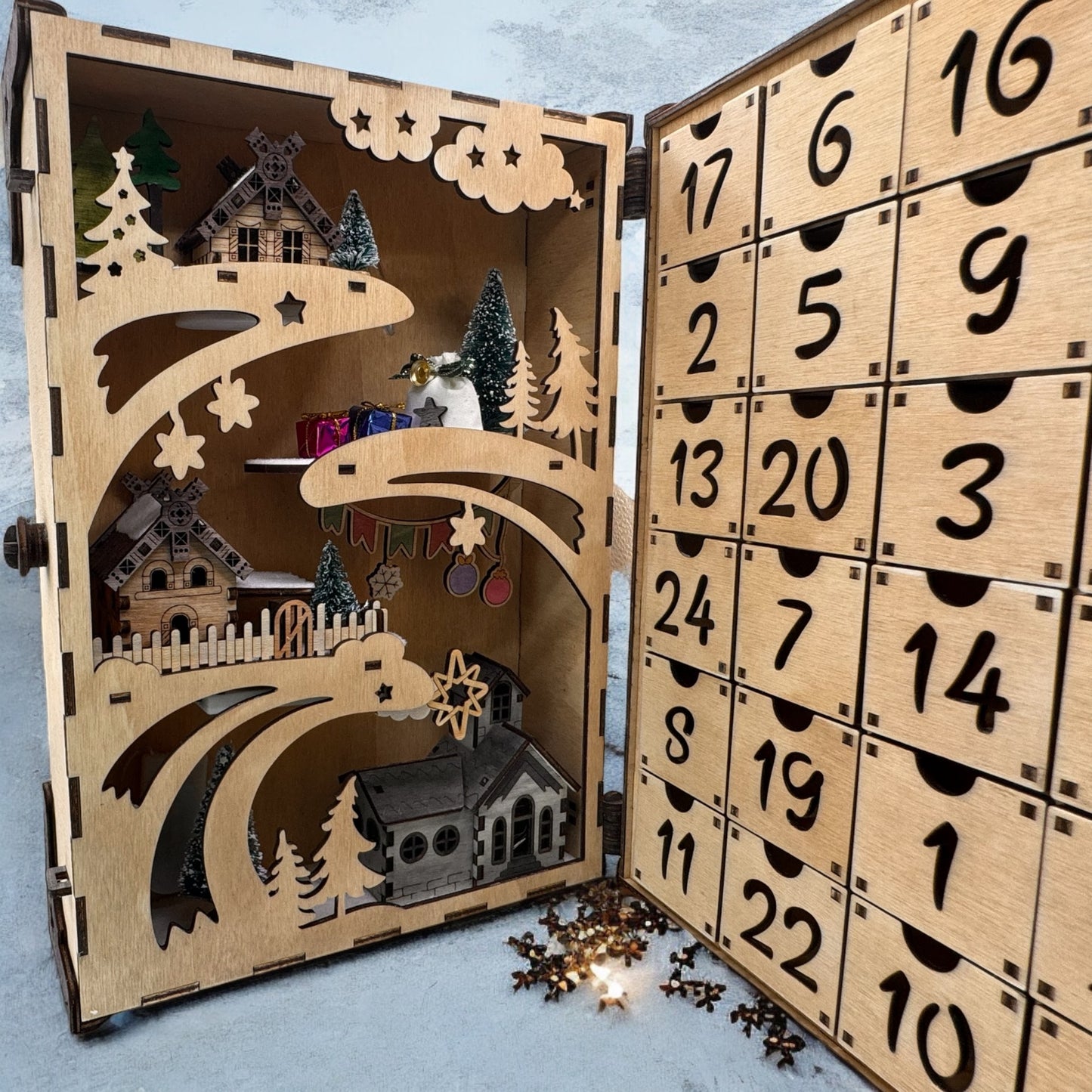 Wooden Christmas Advent Book